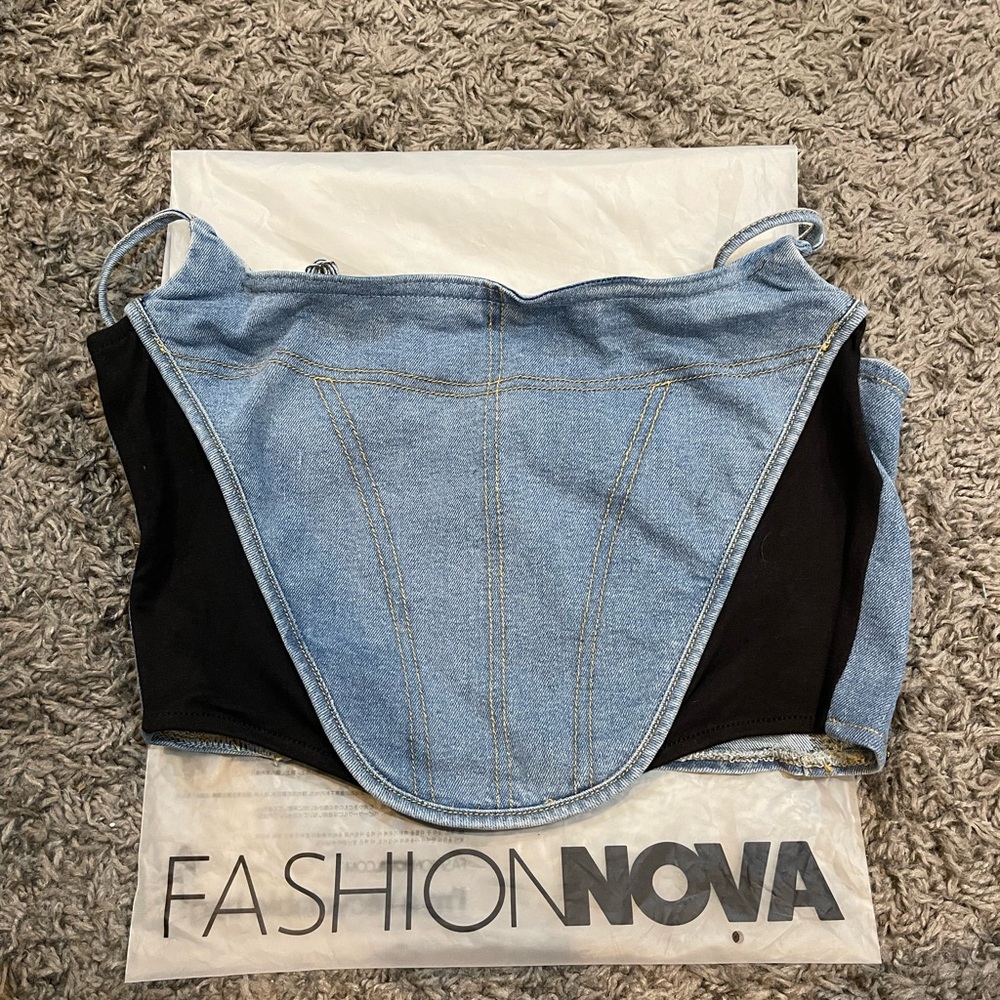 Fashion Nova Denim Corset Top